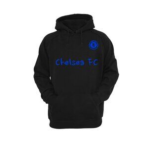 Chelsea FC Black Hoodie With Blue Logo